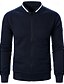 preiswerte Lässige Jacken-Herren Leichte Jacke Freizeitjacke Collegejacke Urlaub Täglich Tasche Spleißen Frühling Herbst Farbblock Mode Klassisch Stehkragen Regulär Waffelstoff Schwarz Weiß Wein Marineblau Khaki Jacken
