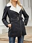 abordables Vestes Sherpa-Femmes Veste en Polaire Confortable Fermeture intégrale Mode street style Uni Extérieur Décontracté Quotidien Régulier Col Rabattu Coupe régulière manche longue Vêtements d&#039;extérieur Noir Bleu Chameau