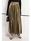 billige Chiffon skjørt-Dame الالتفاف Mote Fritid Maksi Høy Midje Skjørt عادي Flettet Mikroelastisk Fritid / hverdag Helg Sølv Svart Gylden Rød Sommer Polyester