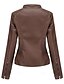 economico Giacche da Donna-Per donna Giacca in Ecopelle Confortevole Tasca Cerniera completa Moda Stile da Strada Semplice All&#039;aperto Casual Quotidiano Regolare Collo alla coreana Vestibilità regolare Manica Lunga Capispalla