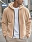 cheap Casual Jackets-Men&#039;s Winter Jacket Teddy Coat Casual Jacket Vacation Daily Thermal Warm Pocket Fleece Fall Winter American Flag Fashion Streetwear Hooded Regular Dark Gray Black Navy Blue Khaki Jacket