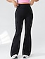 cheap Yoga Leggings &amp; Tights-Women's Capri Leggings Yoga Leggings Pocket Tummy Control High Waist Gym Dance Athletic Bottoms Solid Color Black Fall Sports Activewear Tight Fit
