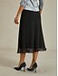 voordelige Formele Rokken-Dames Ruimvallend Elegant Midi Hoge taille Rokken Inelastisch Zwart Zomer Chiffon