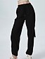 abordables pantalon cargo femme-Femmes Pantalons Cargo Slacks Streetwear Occasionnel Longueur complète Naturel Uni Avec Poches Conception à cordon élastique Doux Tenue quotidienne Week-end Noir Rouge Fuchsia Gris argenté Automne