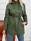 economico giacca attiva-Per donna Cappotto Impermeabile Confortevole Cerniera completa Coulisse Moda Stile da Strada Semplice All&#039;aperto Casual Quotidiano Lungo Con Cappuccio Vestibilità regolare Manica Lunga Capispalla
