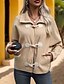 abordables Abrigos de Invierno-Mujer Abrigo Chaqueta casual Cómodo Bolsillo Botones Moda Moderno Casual Plano Noche Fin de semana Botonadura Simple Regular Cuello Vuelto Ajuste regular Manga Larga Ropa de calle Albaricoque Otoño