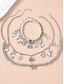 abordables Collier pour femme-Ensemble de bijoux de Noël pour femmes avec collier et bracelet superposés - style festif argenté avec flocon de neige, cloche et breloques cadeaux pour les fêtes et les célébrations de Noël