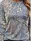 billige Boho t-skjorte-Damer T-skjorte Langermet Rund Hals Langermet Tunika Grafisk Paisley Vintage Stilfull Basis Rund Hals Vanlige Topper Daglig Weekend Trykk Gul Rosa Blå Lilla Grønn Vår Høst Vinter Forhøst