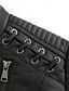 voordelige Imitatieleren jassen-Dames Jas van imitatieleer Winddicht Comfortabel Zak Volledige ritssluiting Modieus Buiten Effen Straat Casual / Dagelijks Normaal Strijkijzer Normale pasvorm Lange mouw bovenkleding Diep Paars Zwart