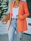 preiswerte Blazer &amp; Anzüge-Damen Blazer Bequem Atmungsaktiv Tasche Mode Modern Einfach Arbeit Täglich Regulär Umlegekragen Normale Passform Langarm Oberbekleidung Rosa Orange Grün Frühling Herbst