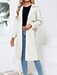 abordables Manteaux d&#039;Hiver-Femmes Manteau Confortable Boutons Mode street style Uni Extérieur Décontracté Quotidien Long Col Rabattu Coupe régulière manche longue Vêtements d&#039;extérieur Noir bleu marine Beige Automne Hiver