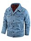abordables Chaquetas Cargo-Hombre Chaqueta ligera Chaqueta casual Chaqueta de mezclilla Vacaciones Diario Bolsillo Otoño Invierno Plano Moda Clásico Diseño Regular Negro Marrón Verde Trébol Azul Oscuro Azul claro Chaquetas