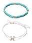 billige Dame armbånd-Justerbart turkis perlebesat ankelkædearmbånd til kvinder – boho strandstil lagdelt fodsmykke med ankervedhæng til sommer, ferie og hverdagsbrug