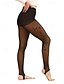preiswerte Fleece gefütterte Leggings-Damen Fleecehose Stoffhosen Leggings Streetwear Lässig Volle Länge Natürliche Taille Blume Elastischer Bund Druck Thermowarm Bequem Outdoor Urlaub Straße Schwarz Winter Normale Passform
