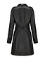 abordables Manteaux d&#039;Hiver-Femmes Manteau Coupe-vent Confortable Avec Poches Fermeture intégrale Mode street style Uni Extérieur Décontracté Quotidien Long Col Rabattu Coupe régulière manche longue Vêtements d&#039;extérieur Noir