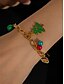 abordables Collar de mujer-Conjunto de joyas navideñas para mujer: collar, pulsera y pendientes de cadena dorada con colgantes de árbol festivo, Papá Noel y medias, divertidos accesorios navideños para atuendos de fiesta