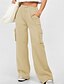 abordables pantalon cargo femme-Femmes Pantalons Cargo Slacks Streetwear Occasionnel Longueur complète Naturel Uni Avec Poches Conception à cordon élastique Confortable Rue Fête Tenue quotidienne Gris foncé Abricot Gris Noir Automne