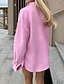 preiswerte Hemden-Damen Hemd Baumwoll-Leinen-Hemden Einfach Täglich Stilvoll Basic Langarm Hemdkragen Normale Oberteile Arbeit Täglich Ferien Knöpfe Weiß Rosa Blau Sommer Frühling