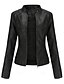 economico Giacche da Donna-Per donna Giacca in Ecopelle Confortevole Tasca Cerniera completa Moda Stile da Strada Semplice All&#039;aperto Casual Quotidiano Regolare Collo alla coreana Vestibilità regolare Manica Lunga Capispalla