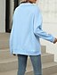 voordelige Textured Hoodies en Sweatshirts-Dames Trui-sweatshirt Sweatshirts Effen Streetwear Casual Lange mouw V-hals Normale tops Straat Feestdagen Uitgaan Zwart Blozend Roze Licht Grijs Licht Blauw Herfst Winter