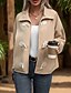 abordables Abrigos de Invierno-Mujer Abrigo Chaqueta casual Cómodo Bolsillo Botones Moda Moderno Casual Plano Noche Fin de semana Botonadura Simple Regular Cuello Vuelto Ajuste regular Manga Larga Ropa de calle Albaricoque Otoño
