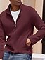 preiswerte Lässige Jacken-Herren Leichte Jacke Waffeljacke Freizeitjacke Urlaub Täglich Tasche Frühling Herbst Einfach Mode Klassisch Revers Regulär Schwarz Weiß Wein Khaki Armeegrün Jacken