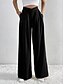 billige brede ben og højtaljet-Dame Bredt Bukseben Bukser Gade Afslappet Lang Høj Talje Vanlig Åndbarhed Blød Mikroelastisk Ferierejse Gade Dagligdagstøj Sort Lys pink Lyseblå Abrikos Efterår Regulær