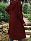preiswerte Strickjacken und Oberbekleidung-Damen Pullover Strickjacke Mode Streetwear Täglich Einfarbig Gerippt Mit Kapuze Gestrickt Langarm Lange Oberteile Stricken Ferien Ausgehen Wochenende Schwarz Wein Herbst Winter
