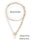 abordables Collier pour femme-Collier femme en or à plusieurs couches et pendentif en perles – bijoux élégants en alliage pour cocktails, mariages et tenues de bureau