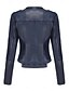 economico Giacche in finta pelle-Per donna Giacca in Ecopelle Confortevole Tasca Cerniera completa Moda Stile da Strada Semplice All&#039;aperto Casual Quotidiano Corto Collo ripiegato Vestibilità regolare Manica Lunga Capispalla Nero