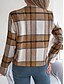 abordables Manteaux 3D-Femmes Veste Décontractée Confortable Respirant Imprimé Occasionnel Plaid Vacances Rue Tenue quotidienne Sortir Ouvert devant Court Col montant Coupe régulière manche longue Vêtements d&#039;extérieur