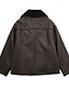 abordables Vestes en simili cuir-Femmes Veste en Polaire Veste Décontractée Gilet en daim Coupe-vent Chaud Avec Poches Mode Moderne Occasionnel Couleur Unie Sortir Week-end Simple Boutonnage Régulier Revers Coupe régulière manche