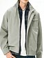 abordables Chaquetas Informales-Hombre Chaqueta ligera Chaqueta casual Vacaciones Diario Cortavientos Bolsillo Primavera Otoño Plano Moda Clásico Escote Chino Regular Albaricoque Negro Morado Verde Trébol Caqui Chaquetas