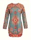 ieftine Rochii hanorace și hanorace-Pentru femei Rochie Mini Rochie Boho Rochie imprimata Modă Modern Zilnic Concediu Dată Fit regulat Floral Manșon Lung Stil Nautic Roșu-aprins Primăvară Toamnă