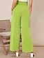 ieftine picior lat și talie înaltă-Pentru femei Costume Picior Larg Pantaloni Modă Șic Stradă Lungime totală Talie Înaltă Simplu Respirabilitate Comfortabil Micro-elastic Afaceri Purtare Zilnică Maro Închis Negru Verde Deschis Roz