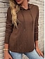 preiswerte Einfache Oberteile-Damen Kapuzenpullover Einfach Lässig Langarm Mit Kapuze Normale Oberteile Straße Alltagskleidung Schwarz Wein Braun Grau Herbst Winter