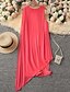 preiswerte Chiffonkleider-Damen Minikleid Freizeitkleid Chiffonkleid Sommerkleid Unterkleid Mode Modern Täglich Strand Wochenende Normale Passform Einfach Ärmellos Rundhalsausschnitt Schwarz Rosa Purpur Khaki Sommer
