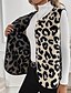 billige Grafikbutik Tanktoppe &amp; Camis-Dame Fleece vest Vest Hold Varm Bekvem Knapper Fleecelinet Mode Moderne Afslappet Leopard I-byen-tøj Weekend Enradet Normal V-hals Regulær Uden ærmer Overtøj Abrikos Vinter