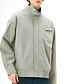 abordables Chaquetas Informales-Hombre Chaqueta ligera Chaqueta casual Vacaciones Diario Cortavientos Bolsillo Primavera Otoño Plano Moda Clásico Escote Chino Regular Albaricoque Negro Morado Verde Trébol Caqui Chaquetas