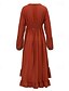 ieftine Rochii Boho-Pentru femei Rochii Midi Rochie Boho Rochie occidentală Modă Modern În aer liber Vacanță Concediu Fit regulat Simplu Manșon Lung În V Portocaliu Vară