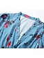 billiga Bohemklänningar-Dam Långklänning Maxiklänning Blommig klänning Boho-klänning Västerländsk klänning Elegant Mode Modern Utomhus Semester Dagligen Normal Blomma Långärmad V-hals Blå Sommar