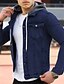 baratos Casacos &amp; Sobretudos para Homem-Homens jaqueta leve Jaqueta Carga Jaqueta casual Férias Diário Manter Quente Bolsos Primavera Outono Tecido Moda Clássico Com Capuz Padrão Preto Branco Vermelho Azul Marinha Azul Casaco