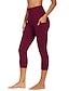 economico Leggings semplici-Per donna Pantaloni Eleganti Leggings Collant Atletico Lunghezza intera Vita Alta Semplice Tasche Laterali Comodo Sollevamento glutei Controllo addominale Yoga Casual Quotidiano Nero Rosa Borgogna