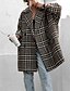 voordelige Winterjassen-Dames Jas Vrijetijdsjas Houd Warm Comfortabel Zak Modieus Modern Casual Pied-de-poule Uitgaan Weekend Enkele rij knopen Lang Strijkijzer Normale pasvorm Lange mouw bovenkleding Zwart Abrikoos Herfst