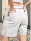 billige Bermuda shorts-Dame Normal Shorts med lommer Afslappet Hverdag Knælængde Medium Talje Helfarve Multi lomme comfy Hurtigtørrende Svedtransporende Mikroelastisk udendørs Sort Hvid Grå Sommer Regulær