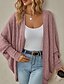 preiswerte Offene Frontstrickjacke-Damen Strickjacke Lässig Einfarbig Gerippt Kapuze Gestrickt Langarm Normale Oberteile Stricken Outdoor Ferien Ausgehen Schwarz Rosa Herbst
