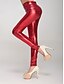 voordelige Effen legging-Dames Leren broek Leggings Streetwear Lang Hoge taille Effen Hoge snede Winddicht Micro-elastisch Straat Uitgaan Zilver Meerblauw Zwart Rood Herfst Normale pasvorm