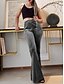 billige Ensfarvede leggings-Dame Flared bukser kinesisk Mode Gade Afslappet Fuld længde Høj Talje Vanlig comfy Blød Bekvem Elastisk udendørs Gade Sort Rød Kaffe Grå Forår Vinter Slank Pasform