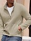 preiswerte Lässige Jacken-Herren Leichte Jacke Waffeljacke Freizeitjacke Urlaub Täglich Tasche Frühling Herbst Einfach Mode Klassisch Revers Regulär Schwarz Weiß Wein Khaki Armeegrün Jacken