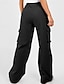 abordables pantalon cargo femme-Femmes Pantalons Cargo Slacks Streetwear Occasionnel Longueur complète Naturel Uni Avec Poches Conception à cordon élastique Confortable Rue Fête Tenue quotidienne Gris foncé Abricot Gris Noir Automne